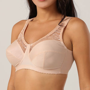 Women&#39;s Push Up Sexy Bra Lace Perspective Elastic Gathering Underwear Female Plus Size Ultra Thin Bralette Large Size Lingerie