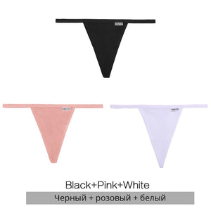 3Pcs/4Pcs Cotton Thongs Women Sexy G-string Panties M-XL Girl Underpants Low-rise T-back Underwear Female Lingerie Panty