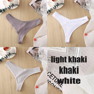 3PCS/Set Women&#39;s Panties G-string Thong Cotton Underwear Sexy Panties Female Underpants 6 Solid Color Pantys Intimates Lingerie