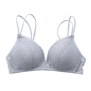 Wirefree Bra Women Push Up Sexy Underwear Thin Breathable Girls Bras Hollow Out Lace Brassiere