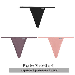 3Pcs/4Pcs Cotton Thongs Women Sexy G-string Panties M-XL Girl Underpants Low-rise T-back Underwear Female Lingerie Panty