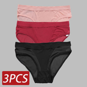 3PCS Seamless Hollow Out Women&#39;s Panties Women Briefs Transparent Low Waist Underwear Breathable Female Underpants Pantys M-2XL