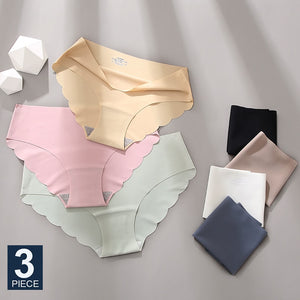 3PCS/Set M-XL Seamless Ice Silk Women Panties Sexy Pantys 7 Solid Colors Breathable Pantys Underwear For Girls Lingerie