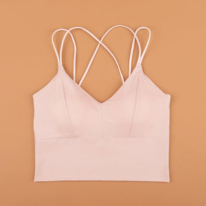 Ice Silk Beauty Back Sport Bras Women Cross Straps Top Wireless Underwear Push-Up Female Lingerie Sexy Fitness Yoga Leisure Vest