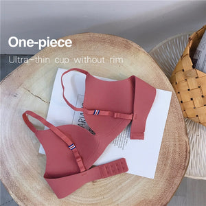 Women Cooling Gathers Wireless Bralette Bra Female Seamless Thin Bras Ladies Intimates Sexy Underwear Lingerie Push Up Brassiere