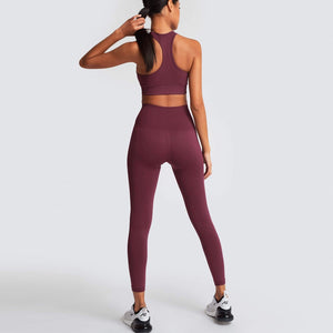 Stretch Breathable Yoga Top Leggings Women Removable Padded Sport Fitness Running Gym Seamless Bra Shorts Long Sleeve Pants Set