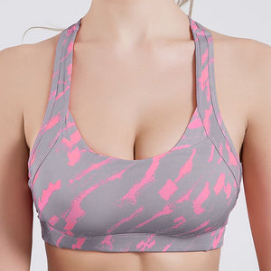 812 Breathable and Quick-drying Sports Bra Cross Back for Women Clothes Gym Fitness Shockproof Push Up Seamless Top