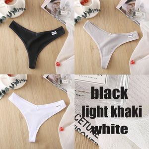 3PCS/Set Women&#39;s Panties G-string Thong Cotton Underwear Sexy Panties Female Underpants 6 Solid Color Pantys Intimates Lingerie