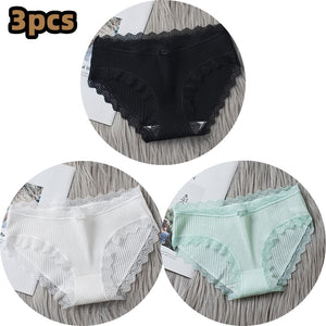 3PCS/lot Cotton Panties Women Comfortable Underwears Sexy Middle-Waisted Underpants Female Lingerie Big Size Ladies Briefs