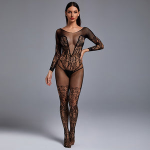 sexy lingerie Open Crotch Stretch Mesh Women Teddies Bodysuit Erotic Lingerie Body Stockings Porno Underwear sexy costumes