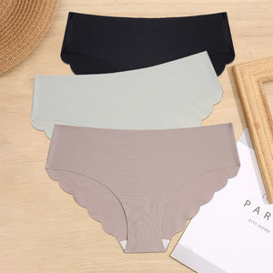 3PCS/Set M-XL Seamless Ice Silk Women Panties Sexy Pantys 7 Solid Colors Breathable Pantys Underwear For Girls Lingerie