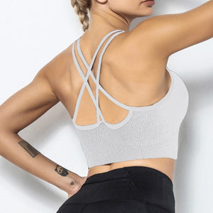 2022 New Sports Bra For Women Gym Breathable Yoga Crop Top Active Bra Black White Yoga Vest Exercise Clothes Workout Top