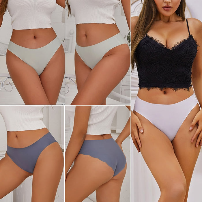 3PCS/Set M-XL Seamless Ice Silk Women Panties Sexy Pantys 7 Solid Colors Breathable Pantys Underwear For Girls Lingerie