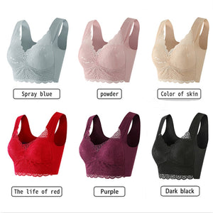 45-100KG Bras For Women Plus Size Sexy Lingerie Lace Large Size Thin Gathered Intimates Traceless Anti Sagging Wireless Bra Vest