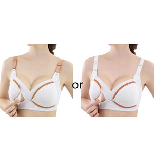 Women Maternity Feeding Nursing Bra Pregnancy Open Front Buckle Breastfeeding Bralette Wireless Lightly Padded Underwear