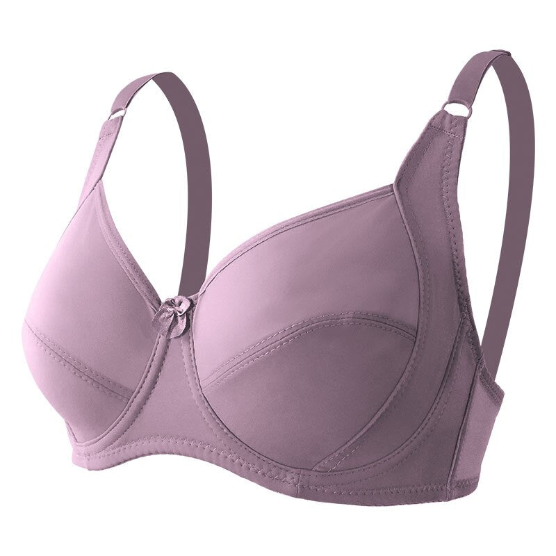 YINE Plus Size Bra Sexy Lingerie Thick Cup Bras Fit For Women Solid Padded  Underwear Push Up Brassiere Femme Bras (Color : Lavender, Cup Size : 95B) :  : Fashion