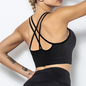 2022 New Sports Bra For Women Gym Breathable Yoga Crop Top Active Bra Black White Yoga Vest Exercise Clothes Workout Top