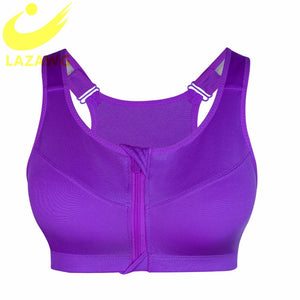 LAZAWG Plus Size S-5XL Sports Bra for Women Gym Push Up Vest Underwear High Shockproof Breathable Fitness Athletic Yoga Bra Tops