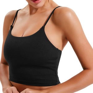 Elastic Sport Running Yoga Bra Women Breathable Solid Workout Fitness Gym Vest Padded Crop Tops Shockproof Sportswear