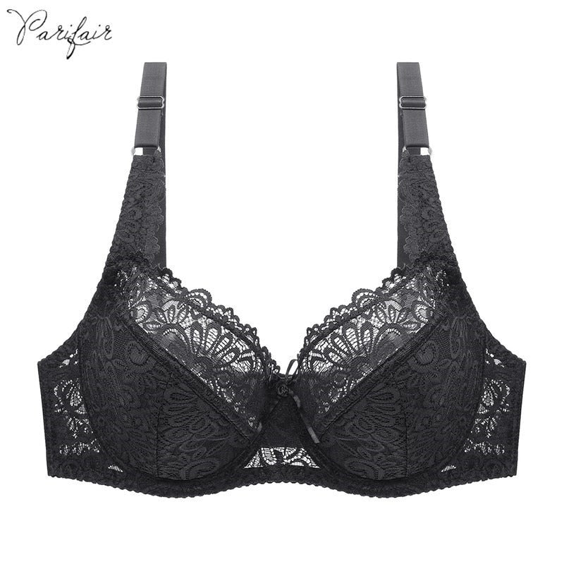 Full Cup Bras for Women Lace See Through Bra Unlined Ultra-Thin Full  Coverage Wireless Bralette Underwear (Color : Black, Size : 95D) :  : Clothing, Shoes & Accessories