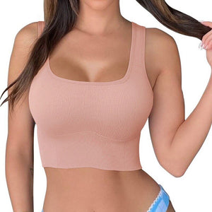 New Arrival Women Sexy Crop Top Tube Top Solid Casual Short Tank Tops Sports Underwear Yoga Fitness Sleep Vest Padded Tube Bra