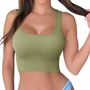 New Arrival Women Sexy Crop Top Tube Top Solid Casual Short Tank Tops Sports Underwear Yoga Fitness Sleep Vest Padded Tube Bra