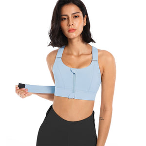 New Adjustable Sports Bra Gym Fitness Underwear Shockproof Zipper Yoga Bra Workout Sportswear Running Vest Crop Tops Ropa Mujer