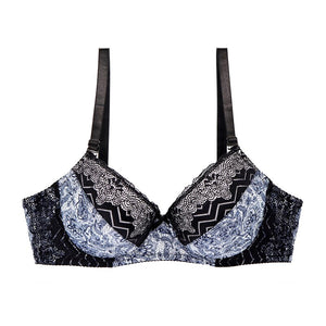 38D-48D Push up bras for women large size underwear foam padded lingerie female floral print bra