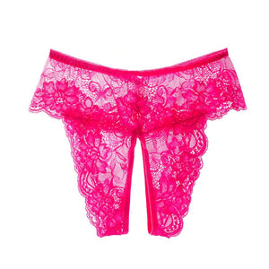 XL - 4XL Plus Size Open Crotch Panties For Sex Lace Transparent Underwear Women Sexy Lingerie Stretching Thongs Culotte Femme