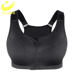 LAZAWG Plus Size S-5XL Sports Bra for Women Gym Push Up Vest Underwear High Shockproof Breathable Fitness Athletic Yoga Bra Tops