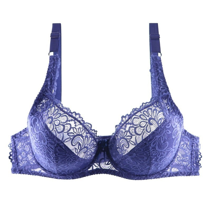 LEEy-World Lingerie for Women Lace Bra for Womens Underwire Bra Lace Floral  Bra Unlined Unlined Plus Size Full Coverage Bra D,36/80C 