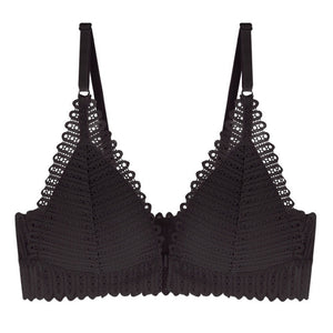 French Style Women&#39;s Lace Bra Sexy Bra Seamless Wireless Push Up Female Underwear Net Cloth Nylon Ventilation Ma&#39;am Lingerie Bra