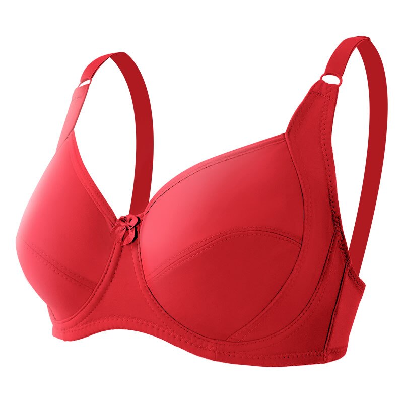 Dezsed Women's Bra Clearance Woman's Large Size Comfortable Breathable Bra  Underwear No Rims Red L