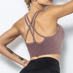 2022 New Sports Bra For Women Gym Breathable Yoga Crop Top Active Bra Black White Yoga Vest Exercise Clothes Workout Top