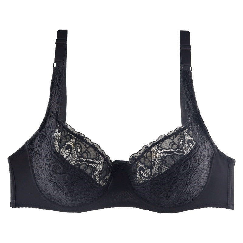 YiZYiF Womens Floral Lace Wire-free Unlined Soft Bra Open Cup