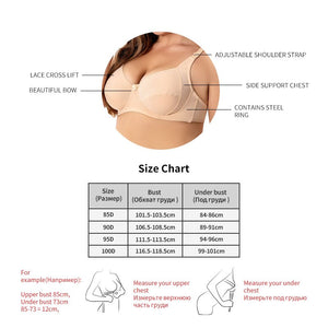 Plus Size Women Bra Female Underwear Non Padded Brassiere Underwire Bra Unlined Smooth Ultra Thin Comfortable Lingerie D Cup