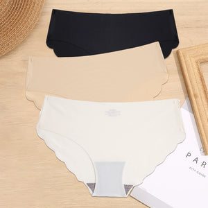 3PCS/Set M-XL Seamless Ice Silk Women Panties Sexy Pantys 7 Solid Colors Breathable Pantys Underwear For Girls Lingerie