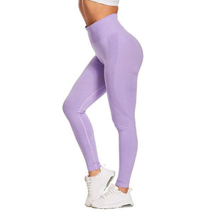 Smiley Yoga Sports Gym Fitness Workout Seamless Trousers - Onnty